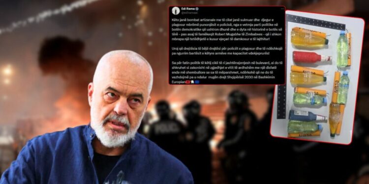 PROTESTA E PD/ Rama ndan foton: Ja bombat e partisë që i shkon mbrapa një 80 e kusur vjeçari të lajthitur e damkosur