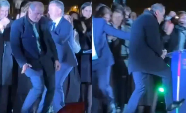 VIDEOLAJM NGA HUNGARIA/ Kërcimi i ministrit të ardhshëm “vjedh” vëmendjen pasi fituan zgjedhjet