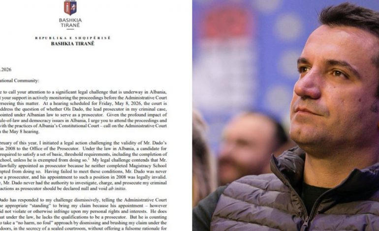 ERION VELIAJ LETËR AMBASADORËVE PERËNDIMORË NË TIRANË/ Kërkon monitorim ndërkombëtar të seancës gjyqësore të 8 Majit