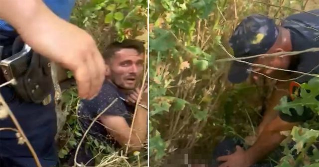VIDEOLAJM/ Momenti kur 27-vjeçari që i vuri sëpatën në fyt taksistit dhe e grabiti, kapet i fshehur mes shkurreve