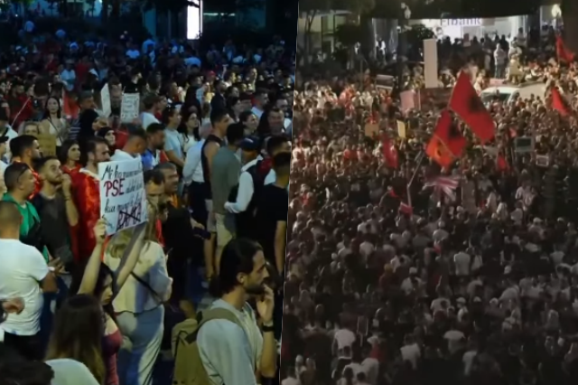 PROTESTA PËR ZVËRNECIN/ Mijëra protestues nisin marshimit në rrugët e Tiranës