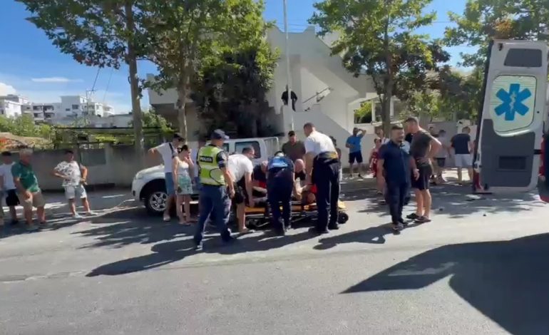 AKSIDENT I RËNDË NË VLORË/ Drejtuesi i motorit transportohet me urgjencë në spital (FOTO)
