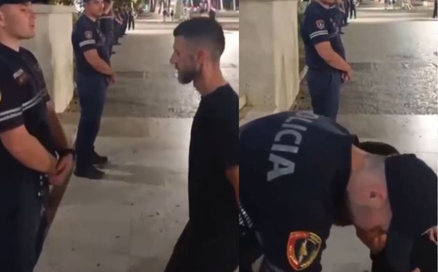 MOMENTET PREKËSE/ I liruar nga qelia, Niko Qarkaj puth duart e policëve, efektivët e përqafojnë