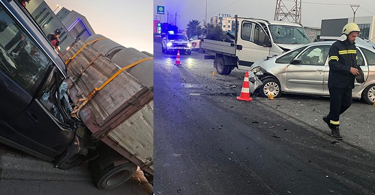 PAMJET E FRIKSHME/ Automjeti i futur poshtë kamionit, si ndodhi aksidenti i 5-fishtë në autostradën Durrës-Tiranë, kush është viktima (EMRI)