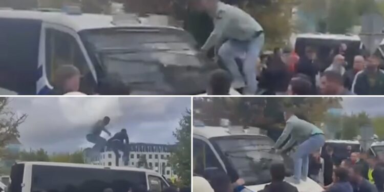 DËNIMI I ISH-KRERËVE TË UÇK/ Shqiptarët revoltë në Hagë, sulmojnë makinat e policisë! Protestë edhe para EULEX